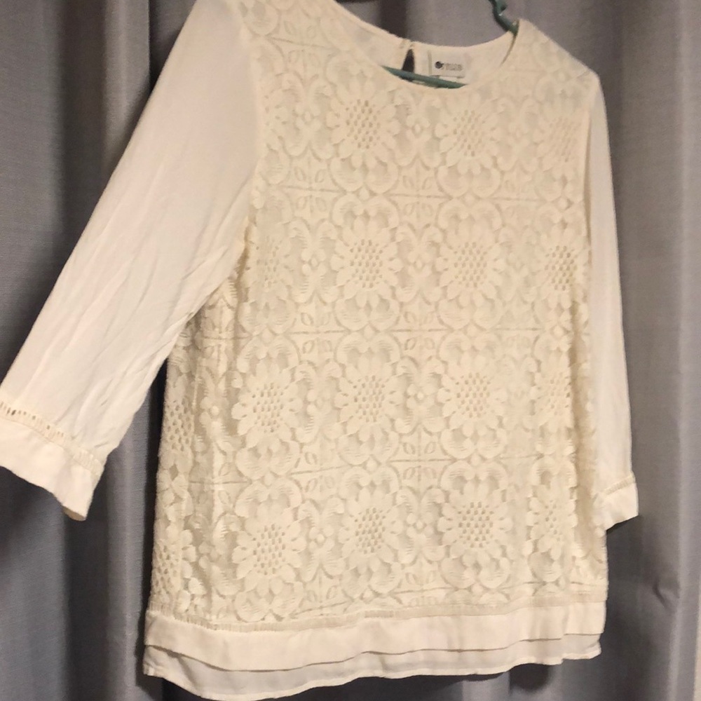 White shirt with flower pattern